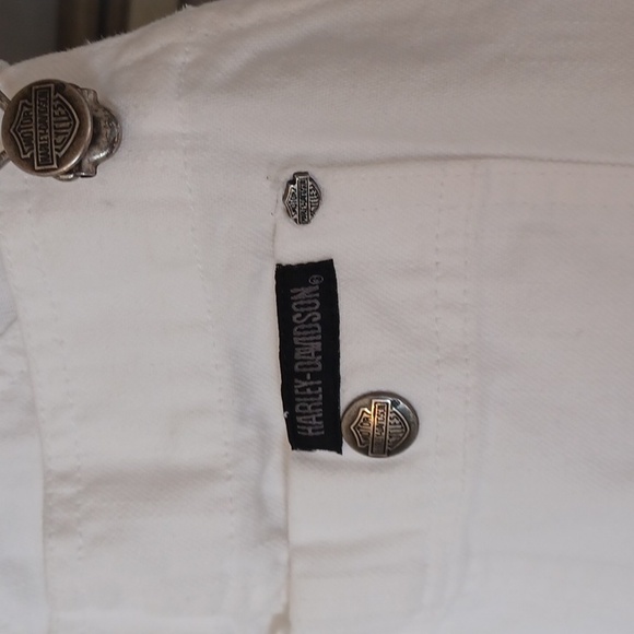 Harley Davidson White Shorts Overalls Women's L - Picture 2 of 16